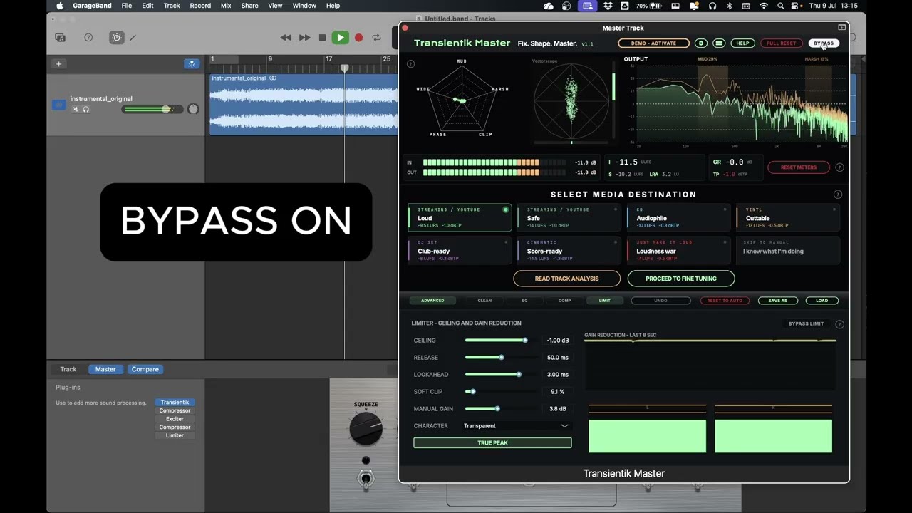 Transientik Master: GarageBand mastering tutorial