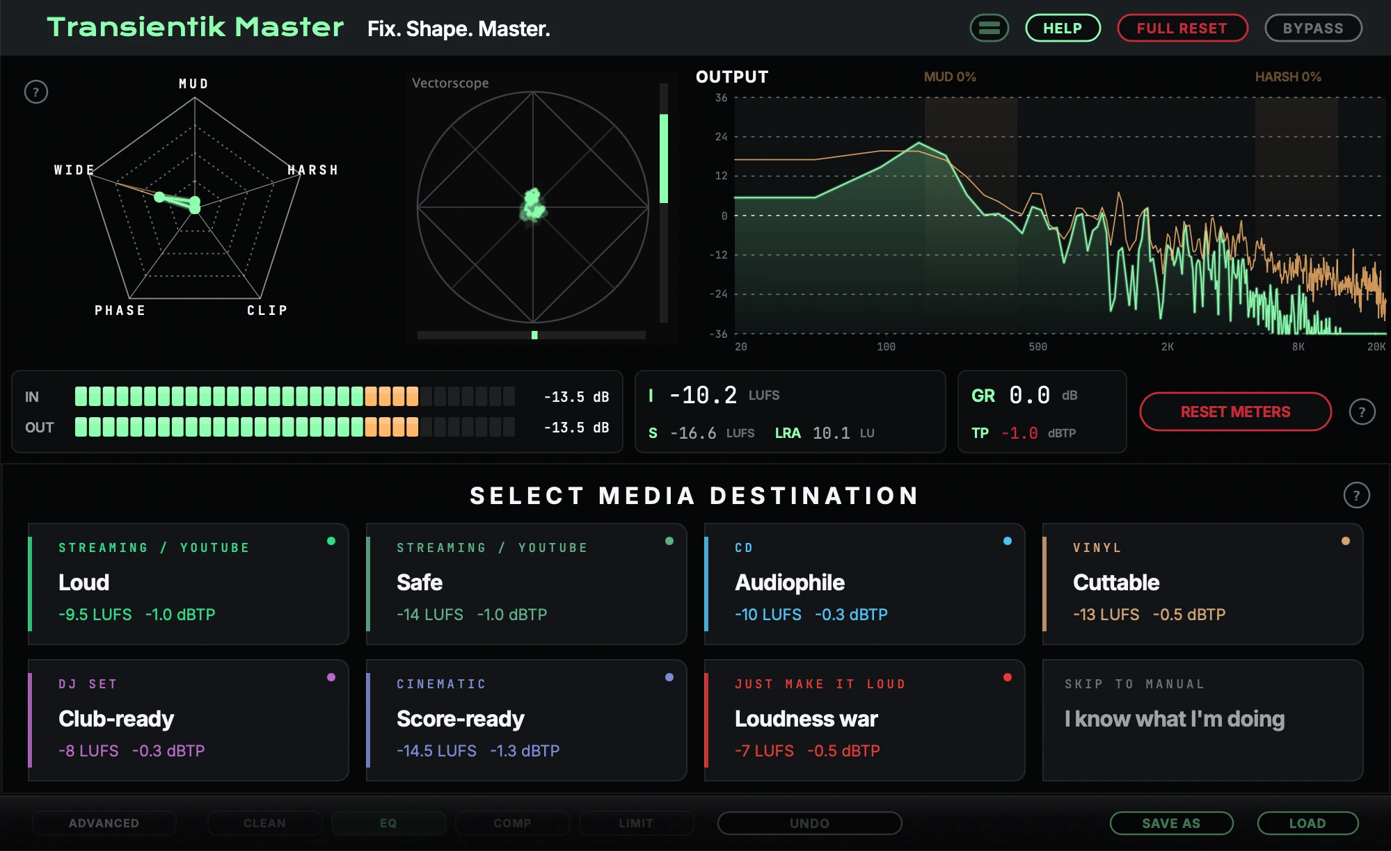 Transientik Master main interface